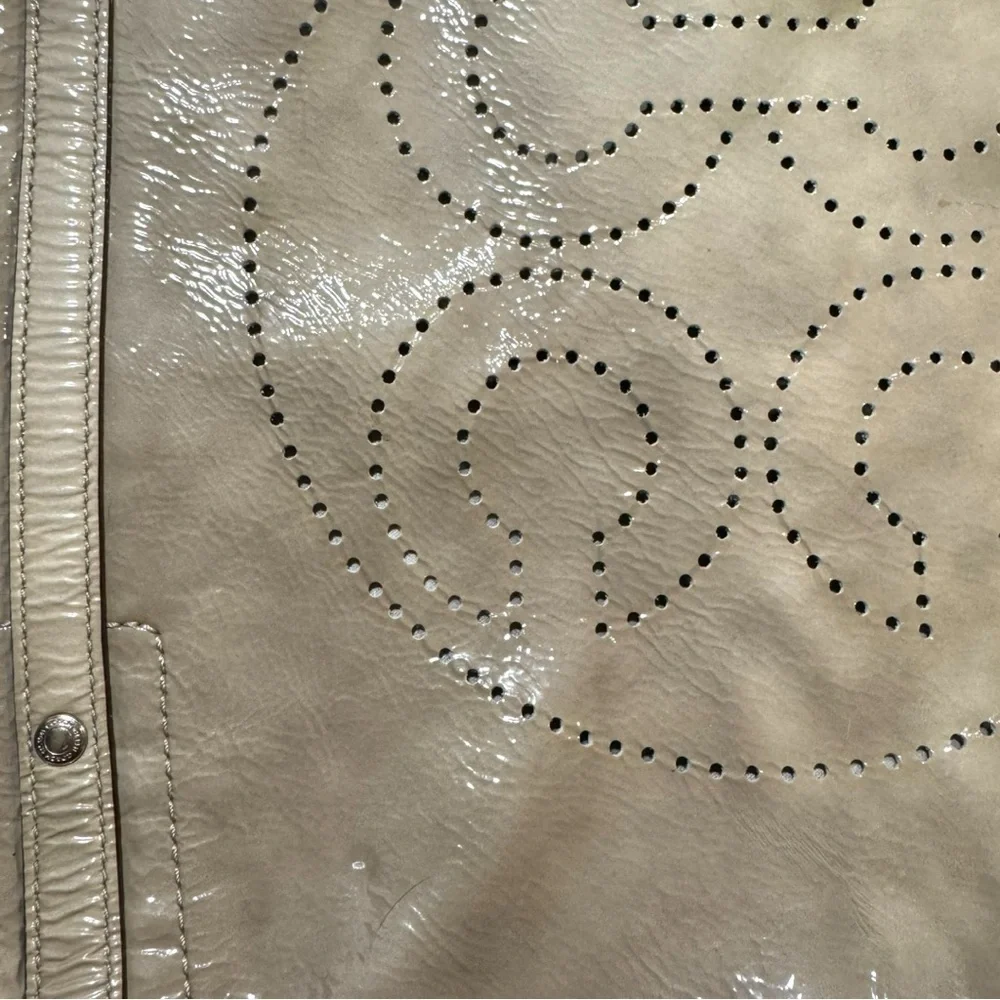 Coach Audrey 17063 Patent Leather Tote Y2K Glazed Leather Silver Hardware